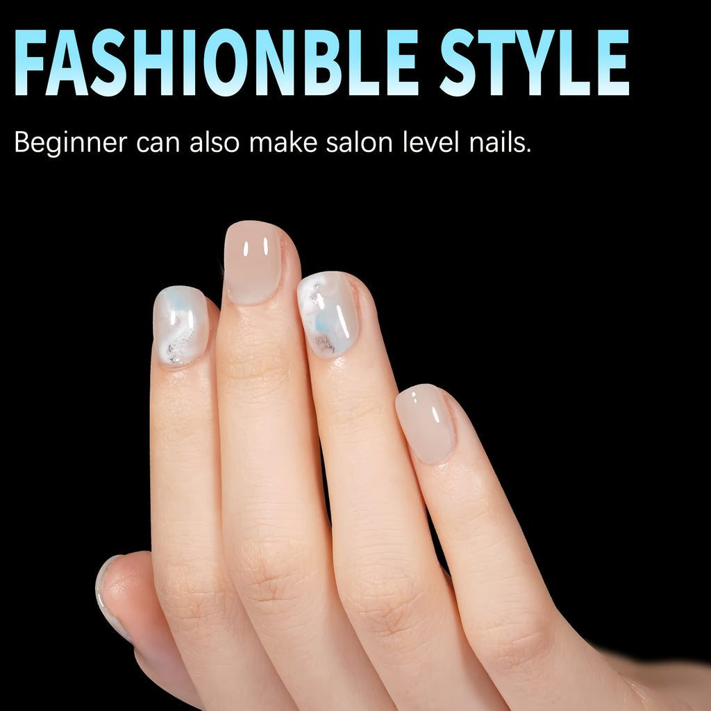 510-Pack Ultra-Short Square Press-On Nails, 15 Sizes, Clear Acrylic Glossy Tips for DIY & Salon Manicures