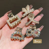 5-Pack Gold-Tone Hair Clips for Girls & Women - Geometric Heart & Butterfly Designs with Faux Pearls & Crystals