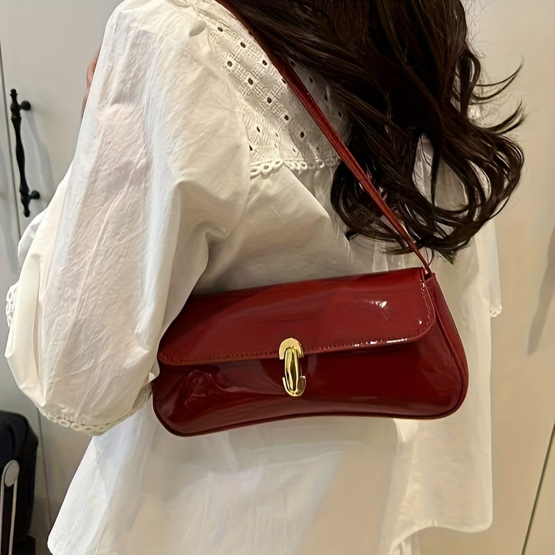 Light Luxury Quilted Baguette Shoulder Bag with Detachable Strap - Small Square Crossbody Handbag for Women