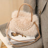 Plush Faux Fur Small Square Handbag – Magnetic Closure & Adjustable Strap | Evening & Everyday Purse (Bright Pink, Khaki, Coffee, White, Black)