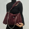 Tie-Dye Plush Crossbody Bag for Women – Large Capacity Shoulder Bag with Adjustable Detachable Strap & Zip Closure
