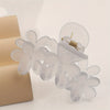 Bohemian Flower Hair Claw Clip - Solid Color Plastic Ponytail Hair Clip for Women