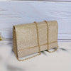 Multi-Color Glitter Evening Clutch with Golden Decorative Strip, Handheld or Shoulder Bag for Parties & Banquets