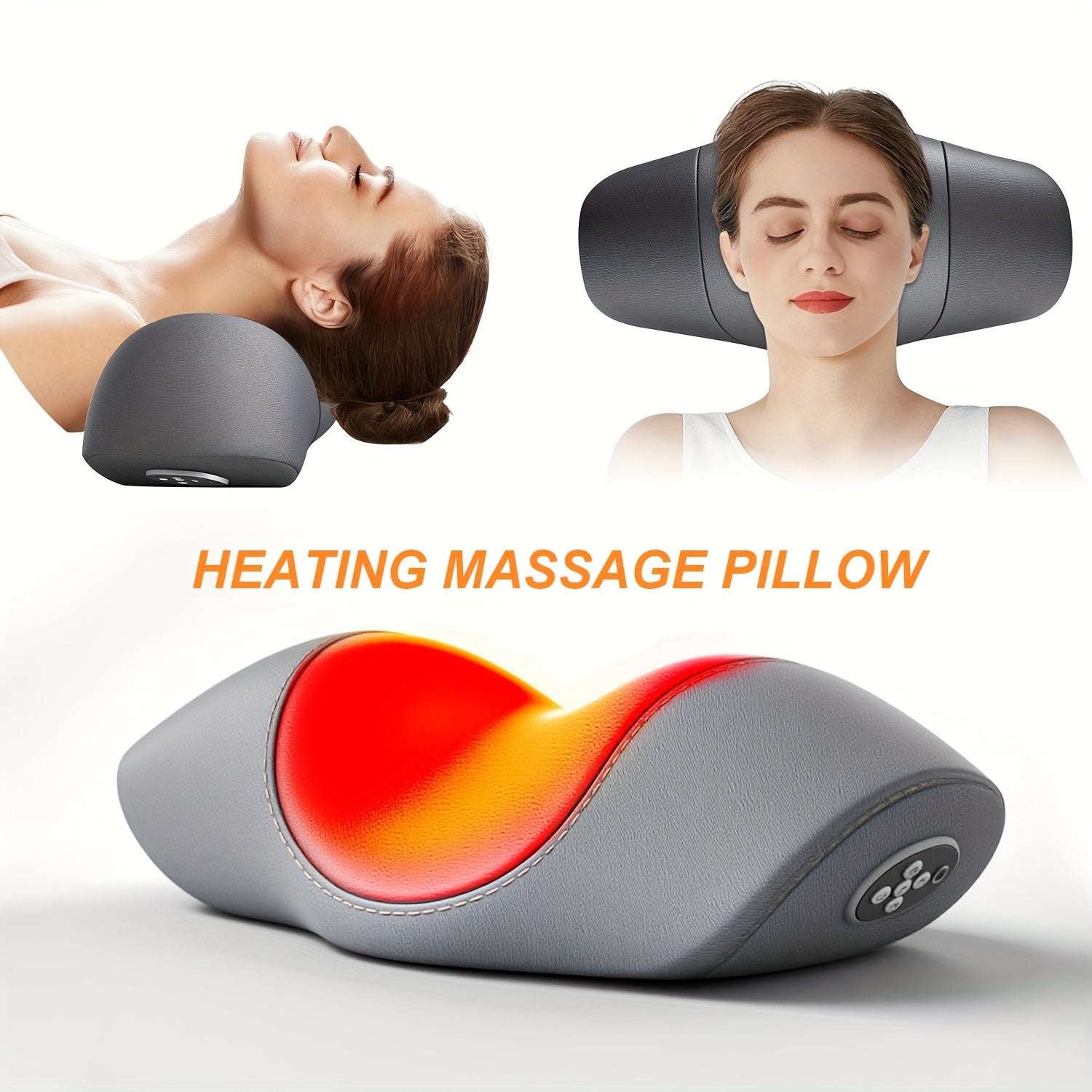 Cordless Heated Neck Massager Pillow — Deep Tissue Kneading for Neck, Shoulders & Head — Relaxation Gift for Mom & Dad