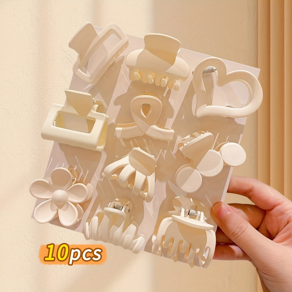 10-Pack Lemon Love Hair Claw Clips Set – Assorted Colorful Plastic Hair Accessories for Teens, Bangs & Half-Up Styles