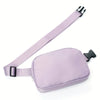 Adjustable Nylon Waist Bag - Black Fanny Pack with Crossbody Strap, Zipper Closure for Running & Daily Commute
