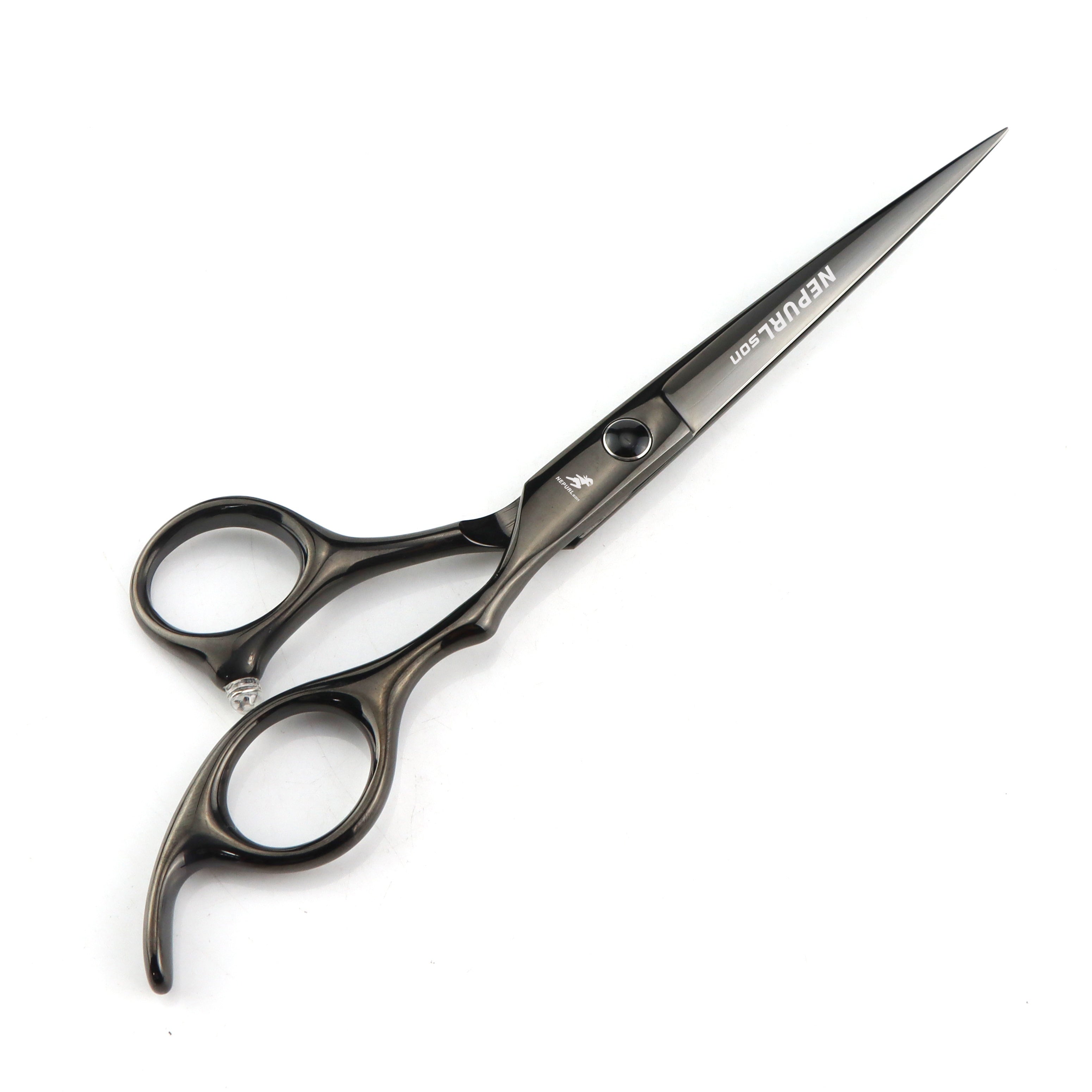 NEPURLSON Professional Haircut Scissors - 6.0" (15.2 cm), 6.5" (16.5 cm), 7.0" (17.8 cm) Pointed Tail Right-Handed Texturizing Barber Shears for Men & Women