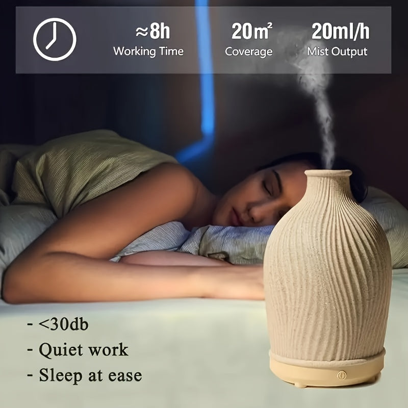 Handmade Resin Cover Aroma Diffuser with Soundwave Technology – USB-Powered Humidifier, Essential Oil Compatible, Auto Shut-Off