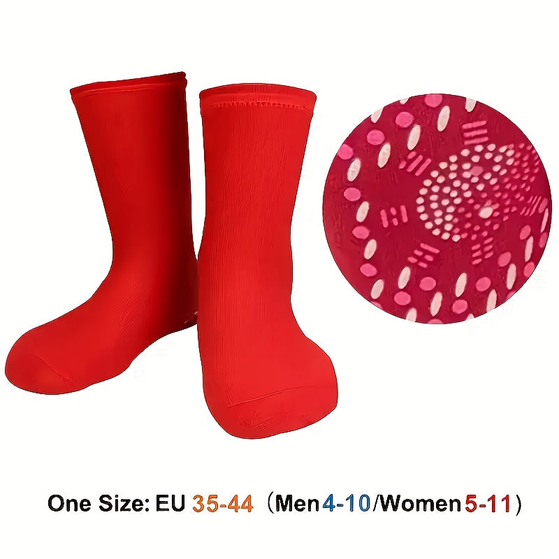 Unisex Acupressure Massage Socks – Breathable Nylon Thermal Foot Warmers with Heat Bumps, Battery-Free Circulation Support