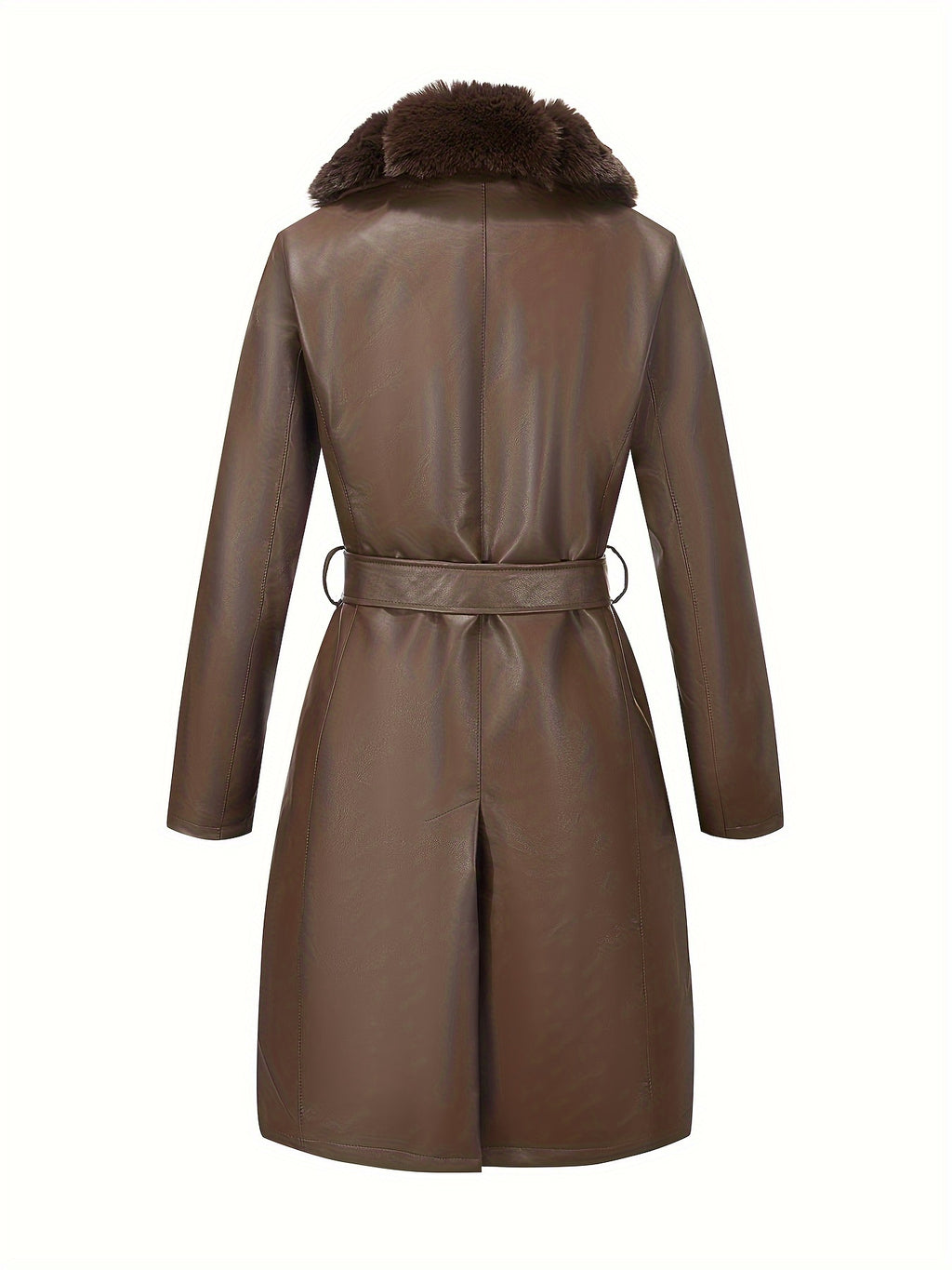 Women's Belted Faux Leather Jacket – Warm Fall/Winter Waist-Cinching Blazer Coat, Casual to Dressy Outerwear