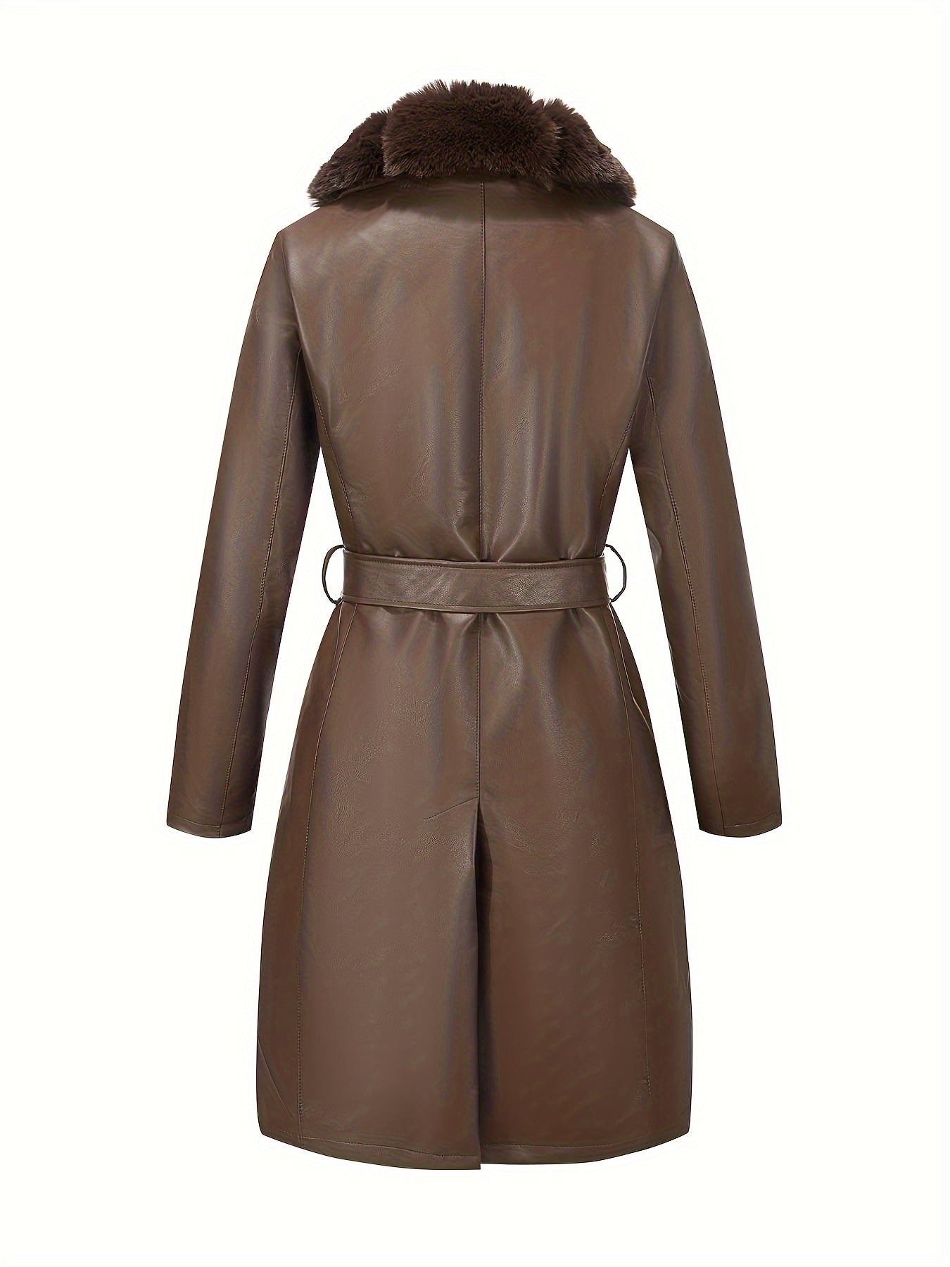 Women's Belted Faux Leather Jacket – Warm Fall/Winter Waist-Cinching Blazer Coat, Casual to Dressy Outerwear