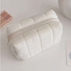 Chic Minimalist Large-Capacity Cosmetic Bag for Women and Students, Polyester Travel Makeup Pouch Organizer