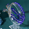 Vintage Floral Royal Blue Bridal Headband - Flapper-Inspired Wedding & Party Hairpiece for Proms and Formal Events