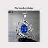 Spiral Flower Pendant Necklace for Women – Elegant Blue Glass Bridal & Valentine's Day Jewelry (1-Piece)