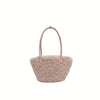 Plush Faux Fur Handbag for Women - Soft Zipper Shoulder Purse, Party & Everyday Bag (White, Black, Pink, Apricot, Coffee, Dark Brown)