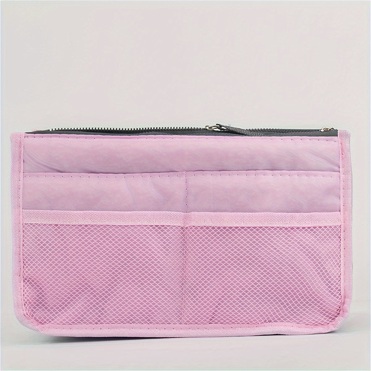 Foldable Double-Layer Makeup Bag & Travel Organizer - Large Capacity Zippered Toiletry Pouch