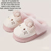 Cozy Fleece-Lined Women's Slip-On Slippers - Non-Slip Thick EVA Sole, Soft Fabric Upper, Cute Cartoon Indoor House Shoes, All-Season
