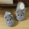 Cartoon Cat Eye Plush Winter Slippers – Fluffy Indoor Slip-On with TPR Sole, Hand Washable