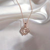 Irregular Double Heart Clavicle Necklace - Zinc Alloy & Glass, Mixed Color Pendant for Teen Girls