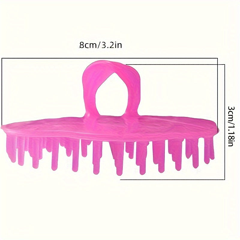 Scalp Massaging Shampoo Brush - Soft Plastic Bristles Hair Washing Comb with Durable ABS Handle for All Hair Types