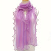 Bohemian Ruffle Edge Scarf — Long Lightweight Breathable Shawl with Glitter Accents, Sun Protection Wrap for Women