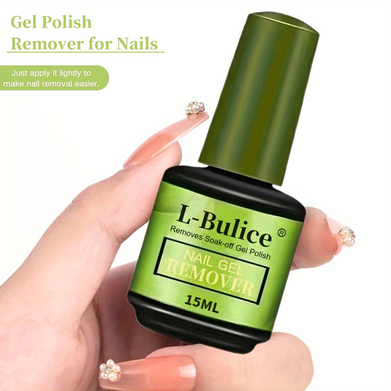 L-BULICE 2-Pack Nail Gel Remover — 15ml Each (0.51 fl oz) Acetone-Free, Unscented & Alcohol-Free Liquid Manicure Polish Remover