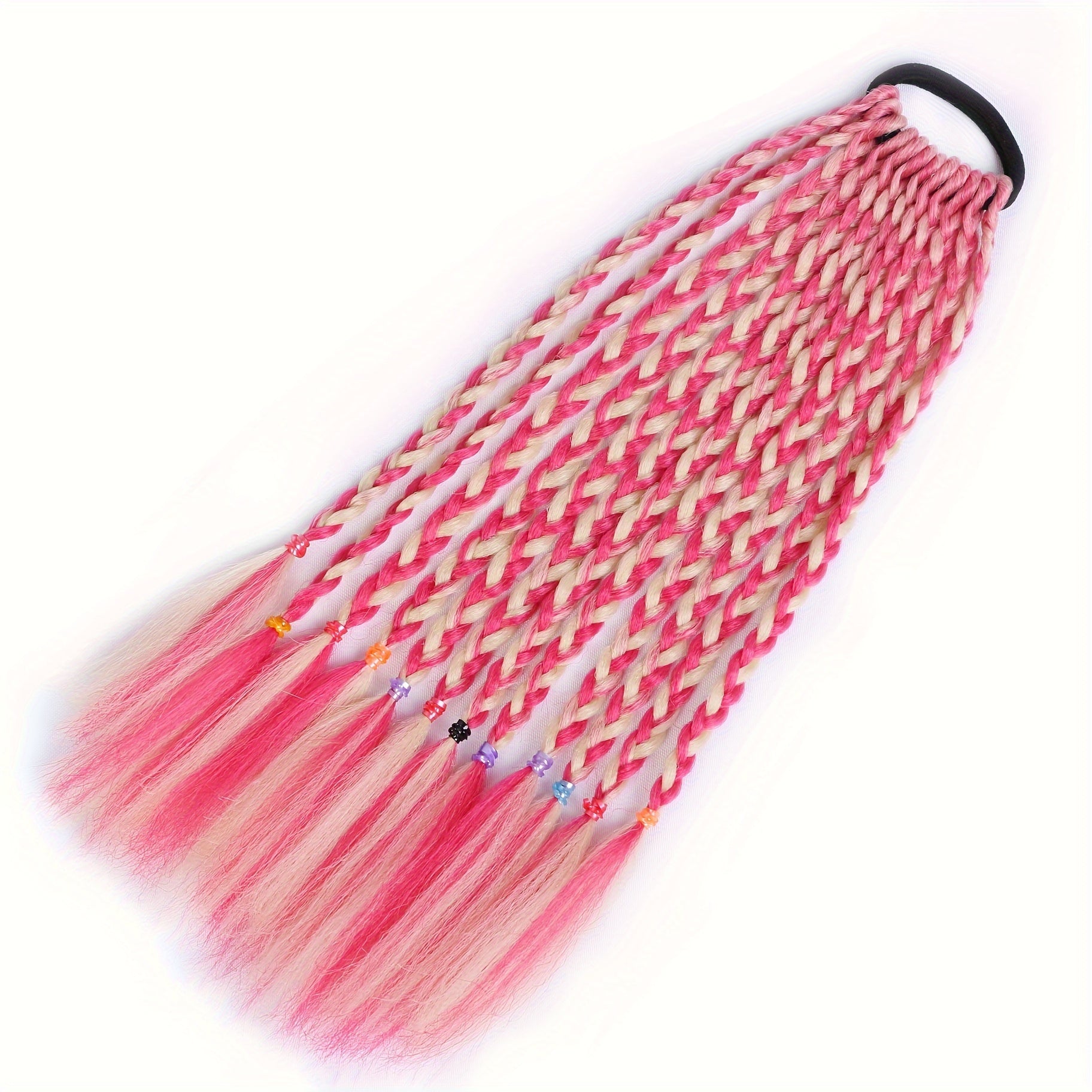 Set of 12 Clip-In Pastel Hair Extensions – Heat-Resistant Synthetic, No-Glue Easy Clips for Ponytails, Braids & Cosplay (Pink Blue Purple Teal)