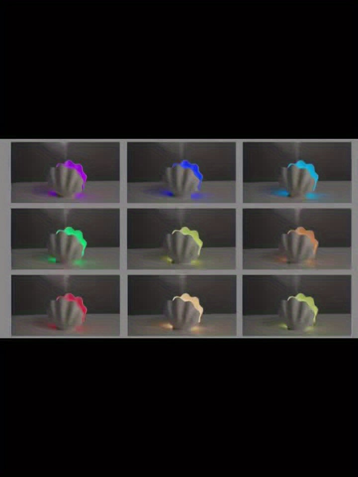 Shell-Shaped Aromatherapy Diffuser & Cool Mist Humidifier with 7-Color LED, USB-Powered Essential Oil Diffuser with Timer & Auto Shut-Off for Home & Spa