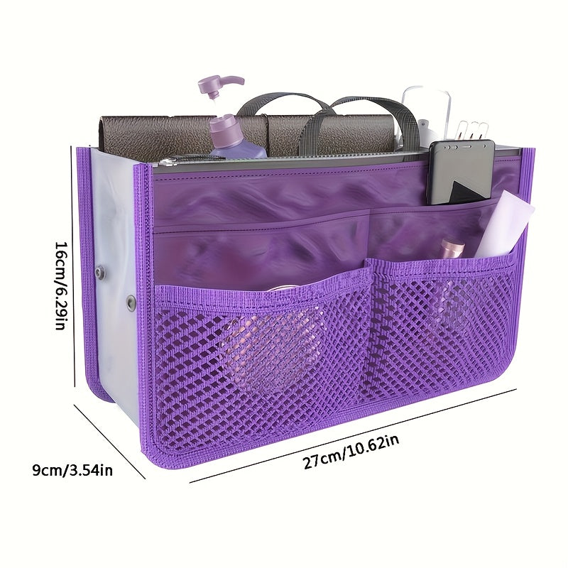 Foldable Double-Layer Makeup Bag & Travel Organizer - Large Capacity Zippered Toiletry Pouch