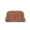 Rhinestone Evening Clutch Bag – Pleated Cloud Party Handbag with Chain Clasp and Removable Strap