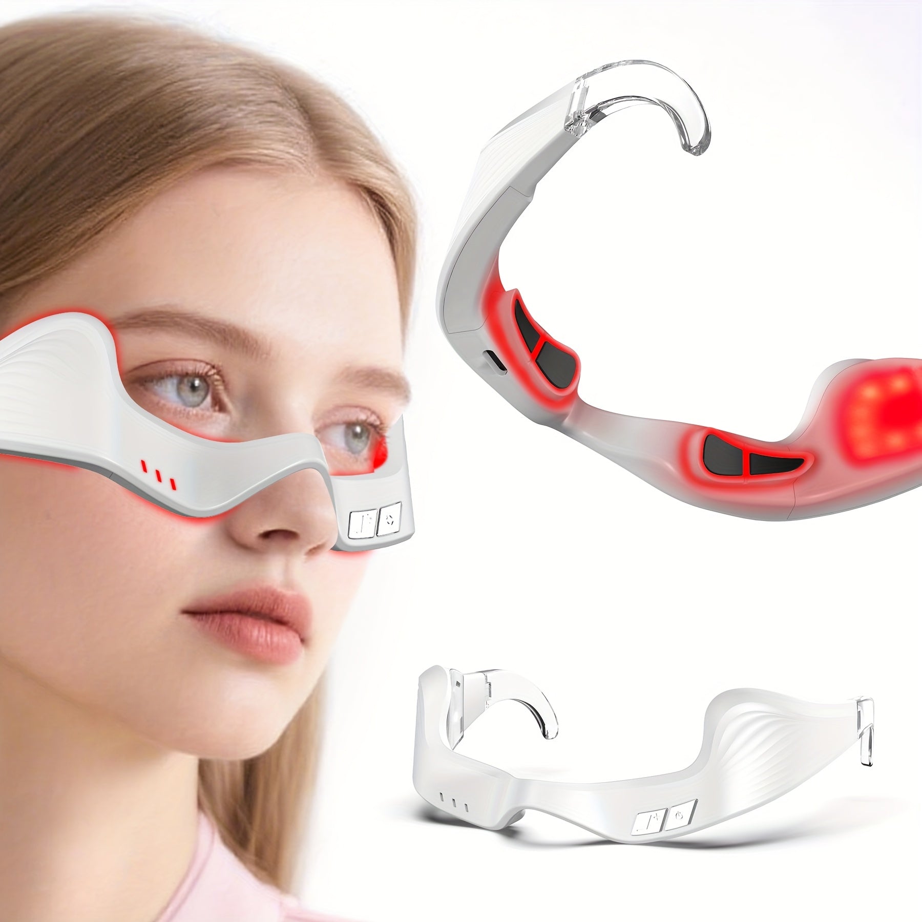 Aogled 3D Eye Massager USB Rechargeable – 4 Modes, 3 Intensity Levels | Relaxation & Beauty Eye Care Gift for Women