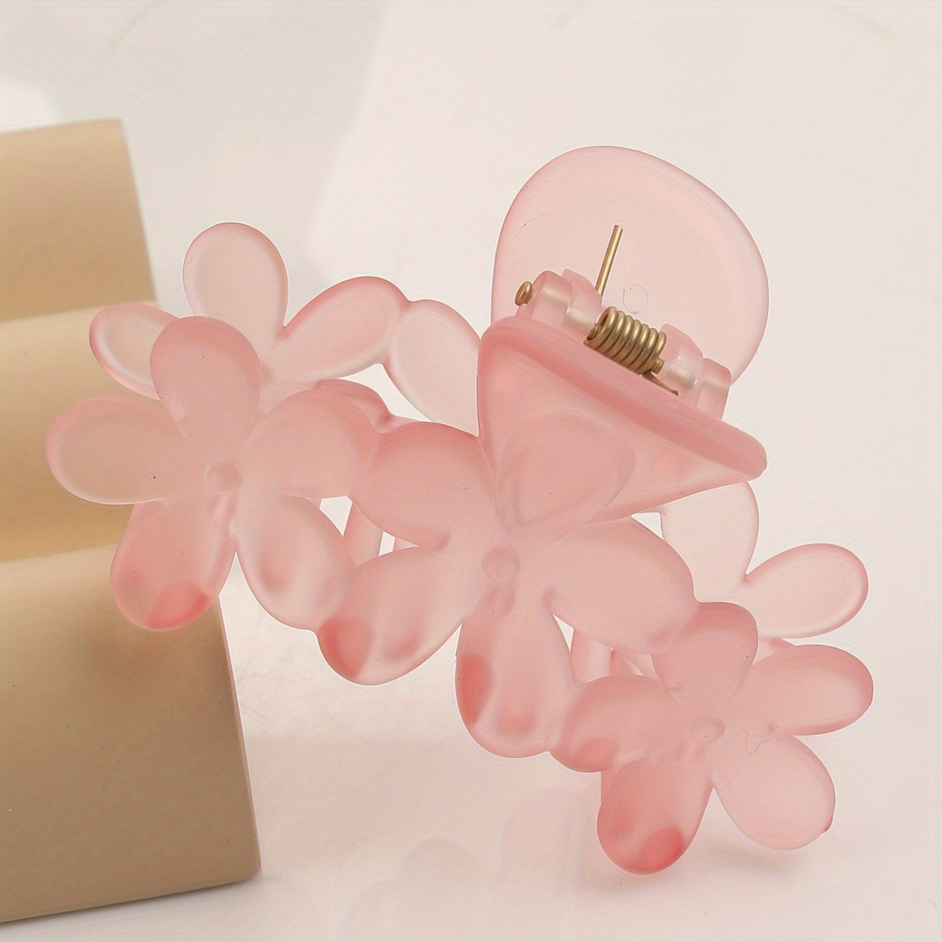 Bohemian Flower Hair Claw Clip - Solid Color Plastic Ponytail Hair Clip for Women