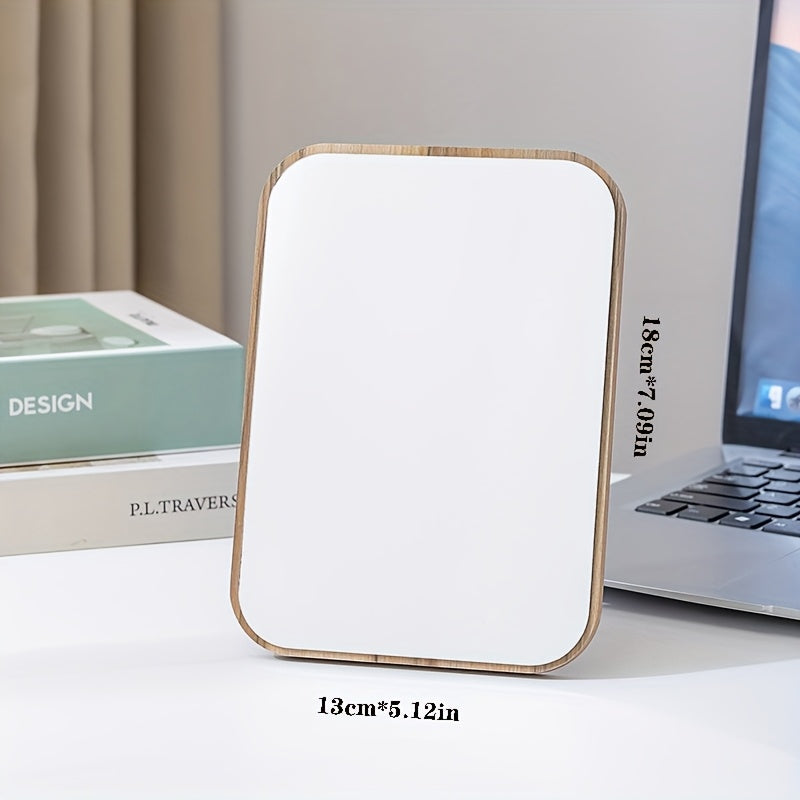 Elegant Rotatable HD Makeup Mirror - Adjustable Iron Frame Polished Glass Vanity Mirror No Battery, Cartoon Theme