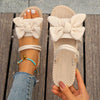 Women's Bowknot Slide Sandals – Lightweight Casual Open-Toe Flat Slip-On Summer Shoes