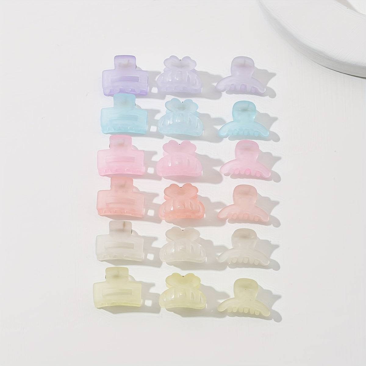 18-Pack Mini Black Frosted Square Hair Claws – Rubber Grip Small Hair Clips for Women