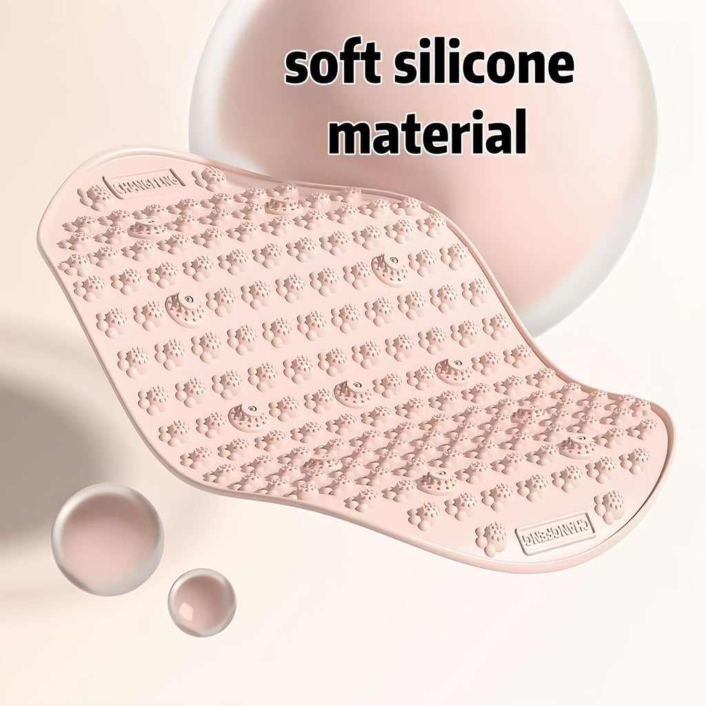Pink Silicone Foot Massager Pad – Ergonomic Acupressure Foot Massage Mat for Home Relaxation & Fitness