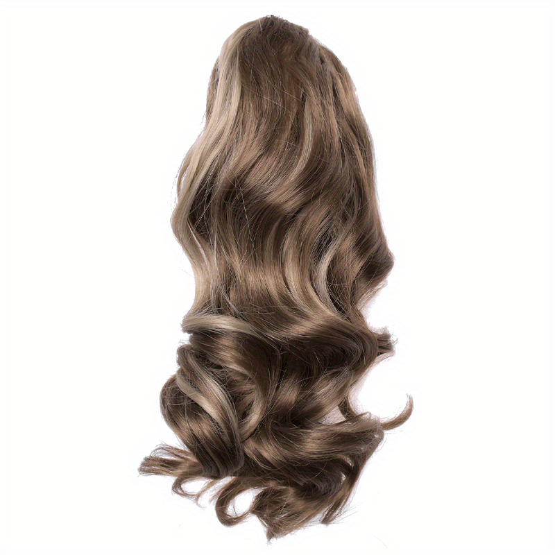 Clip-In Curly Ponytail Hair Extension – 11.8 in (30 cm) Loose Wave Claw Clip, Synthetic High-Temp Fiber for Women