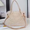 Faux Fur Embellished Crossbody Bag for Women – Detachable Strap, Magnetic Closure Compact Chic Handbag (Bright Pink, Khaki, Coffee, White, Black)