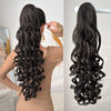 28-inch (71 cm) Deep Wave Drawstring Clip-On Ponytail Hair Extension, Heat-Resistant Synthetic, Multi-Color