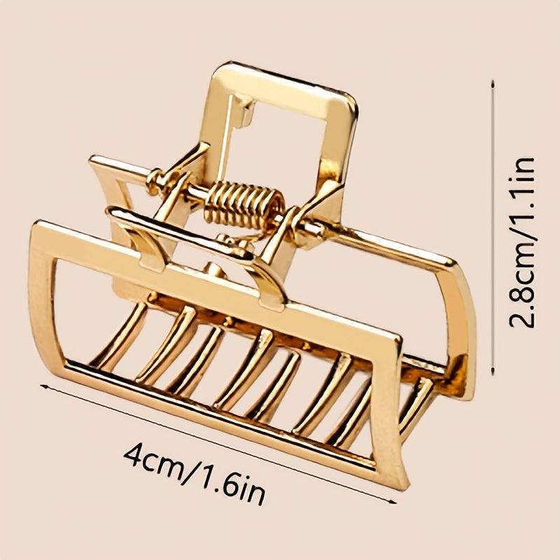 Gold Alloy Hair Claw Clip - Non-Slip Strong Hold Jaw Clip for Thick Hair, Vintage Hollow Design