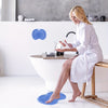 Non-Slip Shower Foot Massager & Exfoliating Bath Mat – Ergonomic Raised Bumps, Circulation Boost for Diabetics & Cracked Heels, Easy-Clean Blue