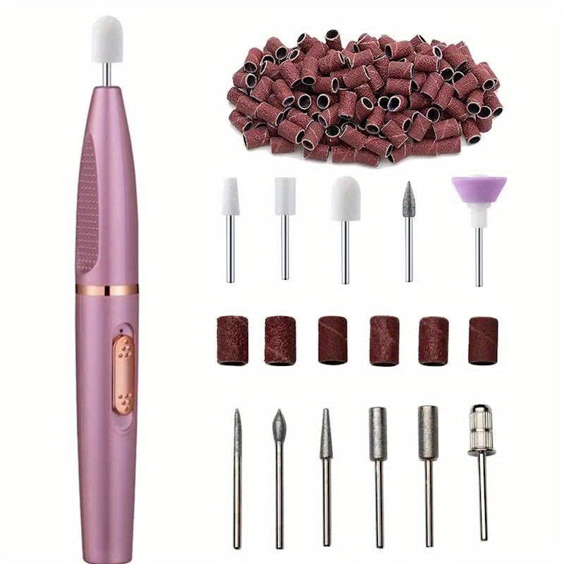 USB Rechargeable Nail Grinder – Cordless Portable Electric Manicure File for Thick Toenails, Nail Tech Tool (Light Beige)