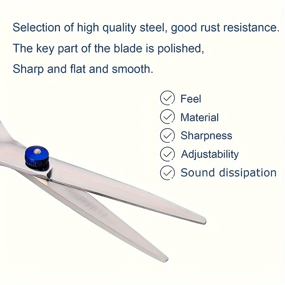 6-Inch (15 cm) Professional Hair Cutting Scissors - Sharp Salon Barber Texturizing Shears, Ambidextrous Ergonomic Handle