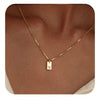 Initials Necklace for Women, 14K Gold Plated Delicate Monogram Pendant, Personalized Name Jewelry Gift