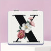 Alphabet Folding Handheld Makeup Mirror for Women & Girls - Floral & Heart Cutout Portable Vanity Mirror A-Z