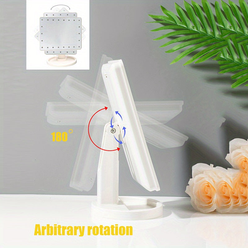 Portable Touchscreen LED Makeup Mirror — USB Powered, 3 Brightness Levels, Adjustable Desktop Vanity — Perfect Mother's Day Gift