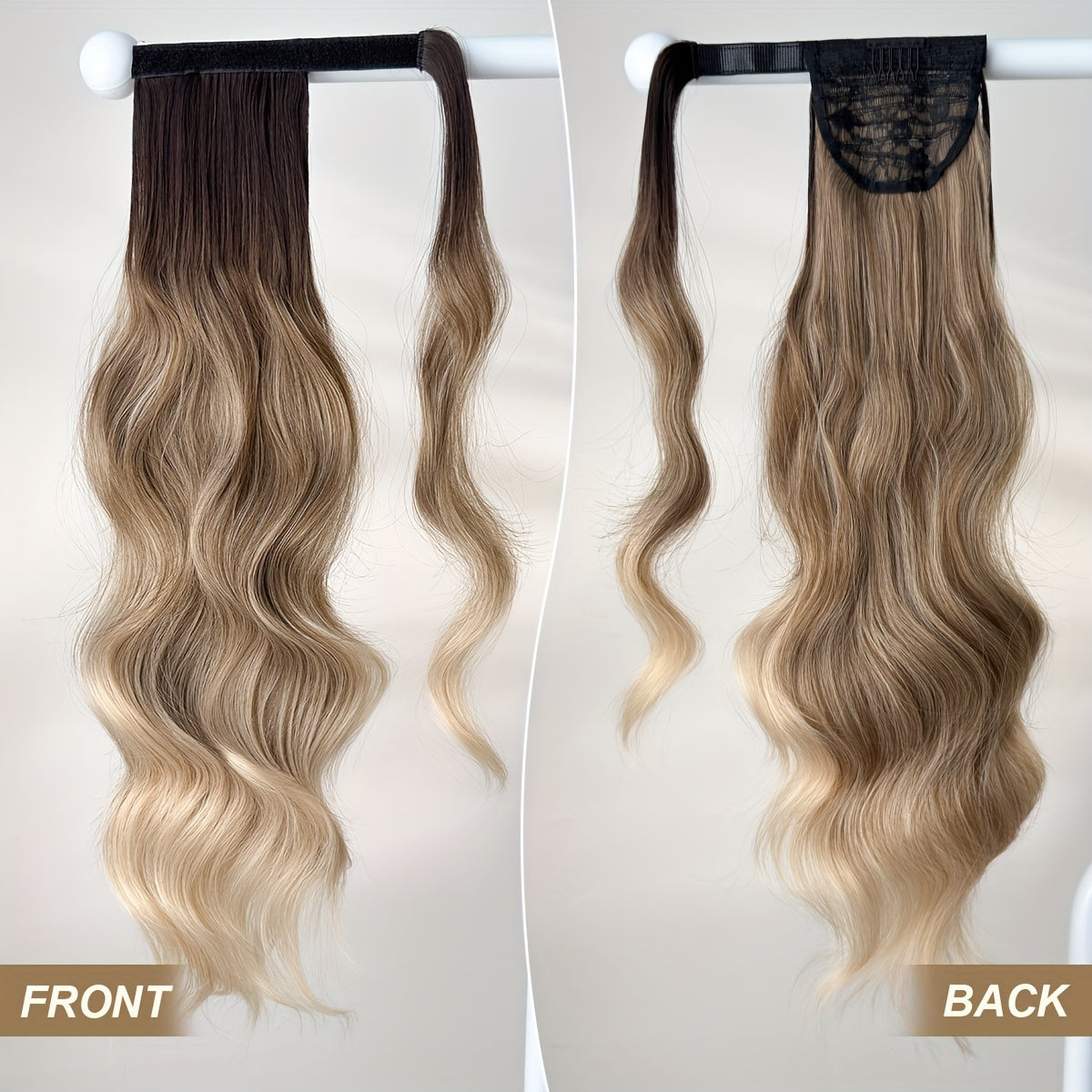 24-inch (61 cm) Body Wave Clip-In Ponytail Extension - Heat-Resistant Synthetic Hairpiece, Easy Secure Clip for Women & Girls