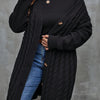 Plus Size Cardigan Sweater - Women's Knit Button-Front Cardigan for Fall Winter