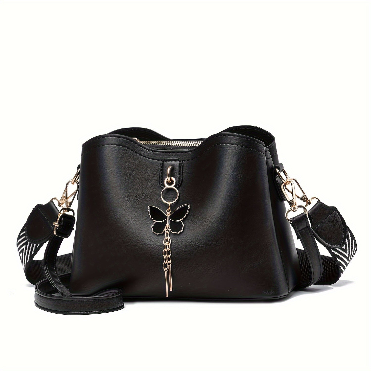 Small Butterfly Crossbody Bag for Women - Lightweight Bucket Shoulder Purse for Teens