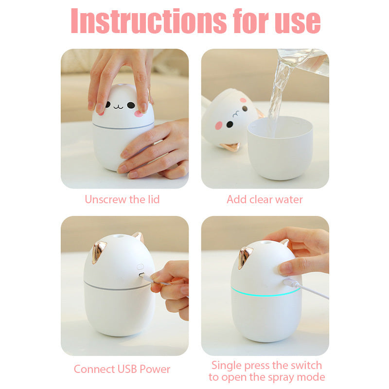 USB Aroma Diffuser & Cool Mist Humidifier 8.8oz (250ml) Portable Ultrasonic Humidifier for Home, Bedroom, Car